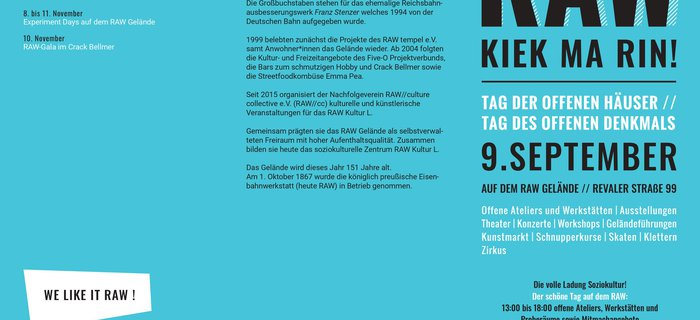 Tag der offenen Häuser am 9. September